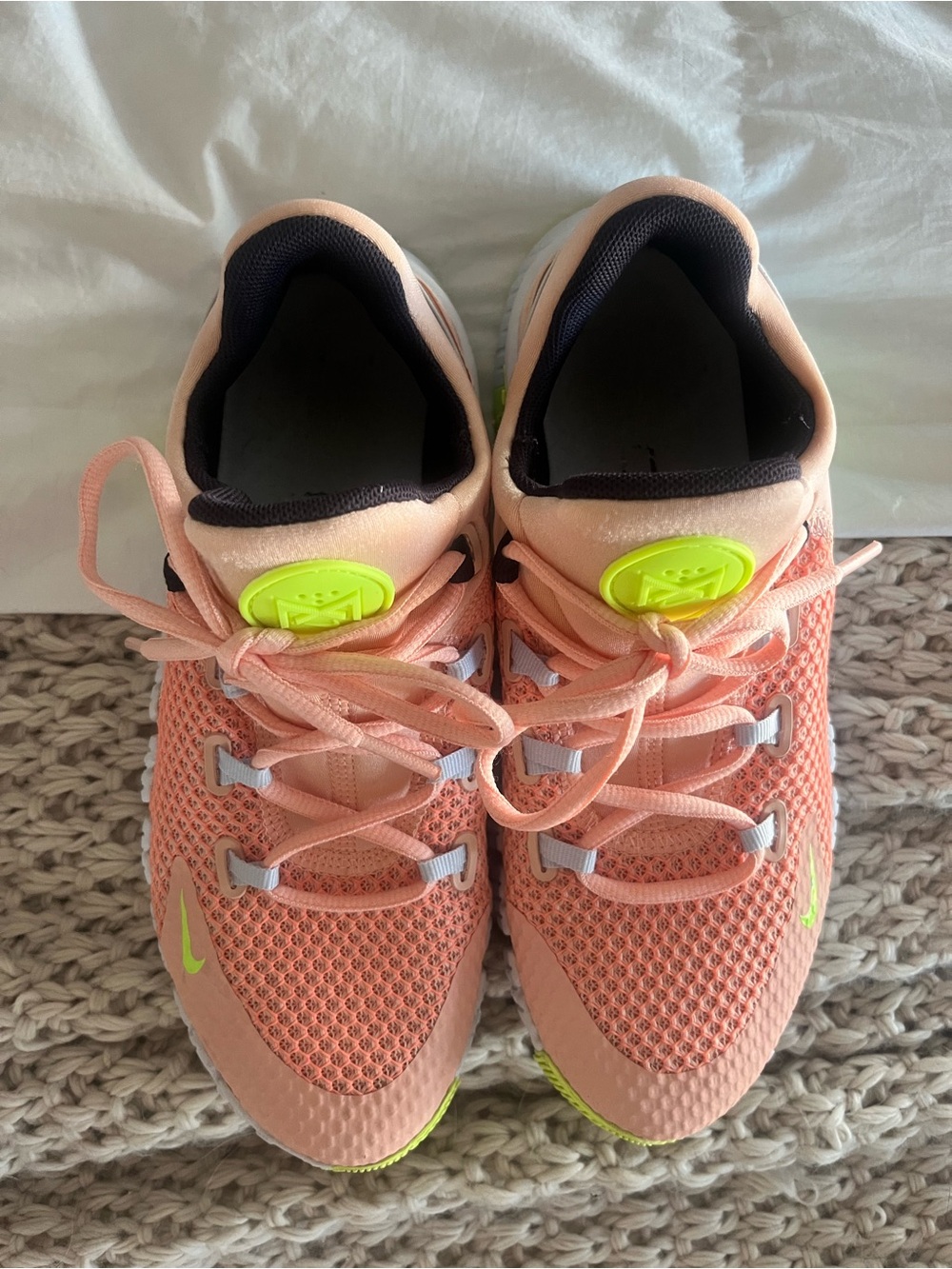 Nike Free Metcon Women's 7.5 Arctic Pink Peach Neon Yellow - Picture 4 of 12